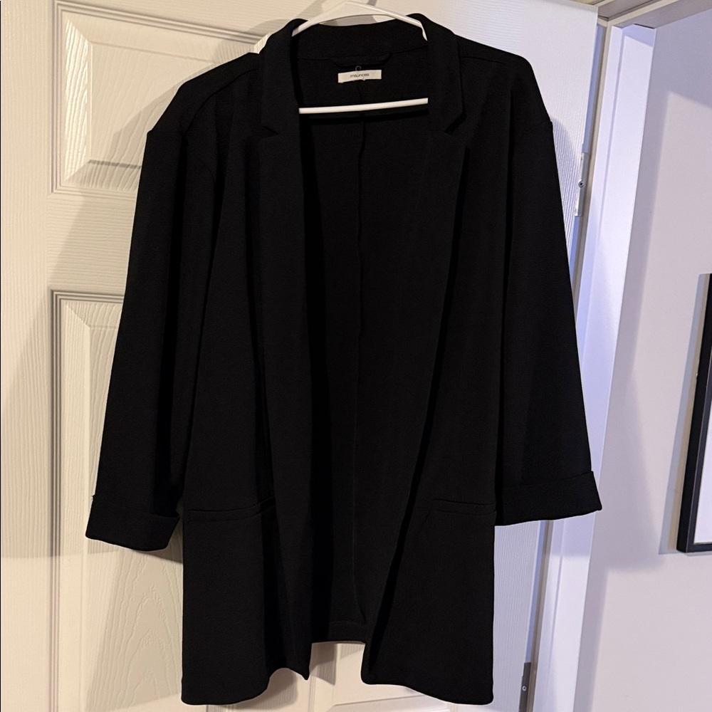 Black Open Front Blazer